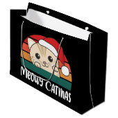 Merry Catmas Funny Cat Kerstmis Grote Gift Ba Groot Cadeauzakje (Voorkant Gekanteld)