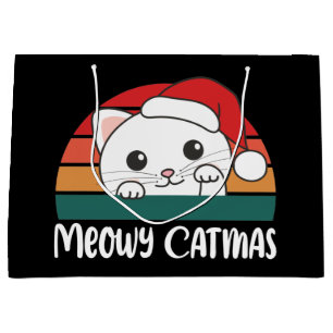 Merry Catmas Funny Cat Kerstmis Grote Gift Ba Groot Cadeauzakje