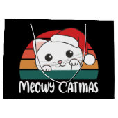 Merry Catmas Funny Cat Kerstmis Grote Gift Ba Groot Cadeauzakje (Achterkant)