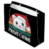 Merry Catmas Funny Cat Kerstmis Grote Gift Ba Groot Cadeauzakje (Achterkant Gekanteld)