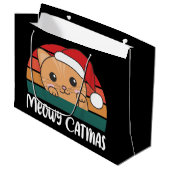 Merry Catmas Funny Cat Kerstmis Grote Gift Ba Groot Cadeauzakje (Voorkant Gekanteld)