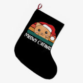 Merry Catmas Funny Cat Kerstmis Grote Kerstmis Kerstsok (Voorkant (Hangend))