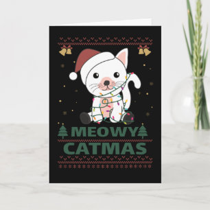 Merry Catmas Funny Cat Kerstmis Kaart