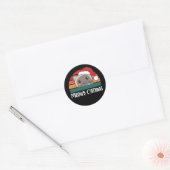 Merry Catmas Funny Cat Kerstmis Klassieke Ronde Ronde Sticker (Envelop)