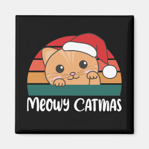 Merry Catmas Funny Cat Kerstmis Magnet