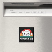 Merry Catmas Funny Cat Kerstmis Magnet (Insitu (Vaatwasser))
