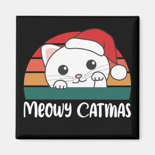Merry Catmas Funny Cat Kerstmis Magnet