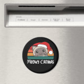 Merry Catmas Funny Cat Kerstmis Magnet (Insitu (Vaatwasser))