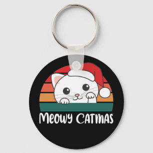Merry Catmas Funny Cat Kerstmis Sleutelhanger