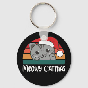 Merry Catmas Funny Cat Kerstmis Sleutelhanger