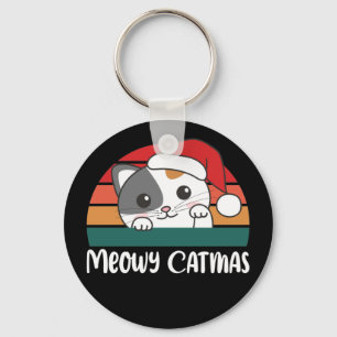 Merry Catmas Funny Cat Kerstmis Sleutelhanger