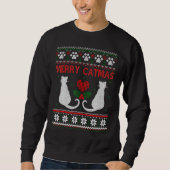 Merry Catmas Funny Cat Kerstmis Ugly Sweater Manne (Voorkant)