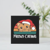 Merry Catmas Funny Cat Kerstmis uitnodiging (Staand voorkant)