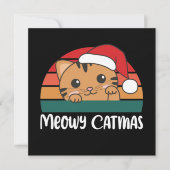 Merry Catmas Funny Cat Kerstmis uitnodiging (Voorkant)