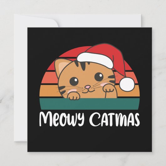 Merry Catmas Funny Cat Kerstmis uitnodiging (Voorkant)