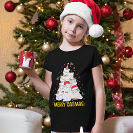 Merry Catmas Funny Cats Christmas Tree T-shirt