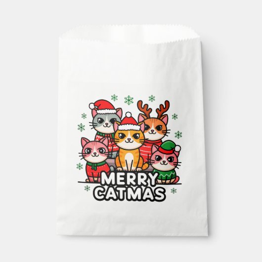 Merry Catmas Funny Christmas Bedankzakje (Voorkant)