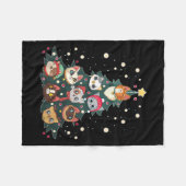 Merry Catmas Funny Christmas Tree, Cats Xmas Meow Fleece Deken (Voorkant (Horizontaal))