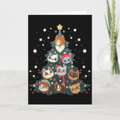 Merry Catmas Funny Christmas Tree, Cats Xmas Meow  Kaart (Voorkant)