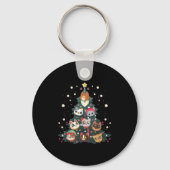 Merry Catmas Funny Christmas Tree, Cats Xmas Meow  Sleutelhanger (Voorkant)