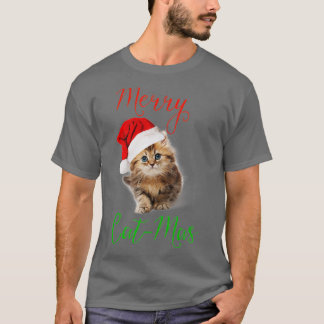 Merry Catmas Funny Kerstfeestdag Cat Kitten T-shirt