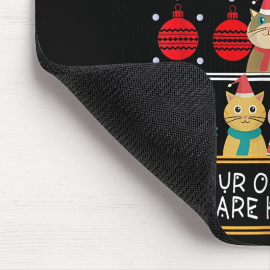 Merry Catmas Funny O Christmas Tree, Cat Xmas Meow Muismat (Hoek)