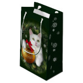 Merry Catmas Gift Bag Klein Cadeauzakje (Achterkant Gekanteld)