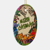 Merry Catmas Keramisch Ornament (Rechts)