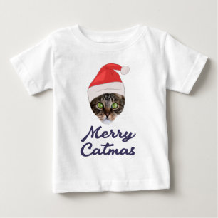 Merry Catmas, kerstkat Santa hat Invitation