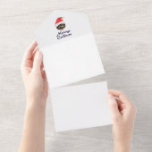 Merry Catmas, kerstkat Santa hat Invitation All In One Uitnodiging (Afscheurbaar)