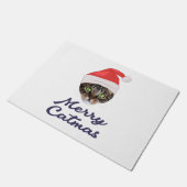Merry Catmas, kerstkat Santa hat Invitation Deurmat (Schuin)