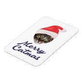Merry Catmas, kerstkat Santa hat Invitation Magneet (Linkerzijde)