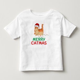 Merry Catmas Kerstmis Funny Baby Bodysuit