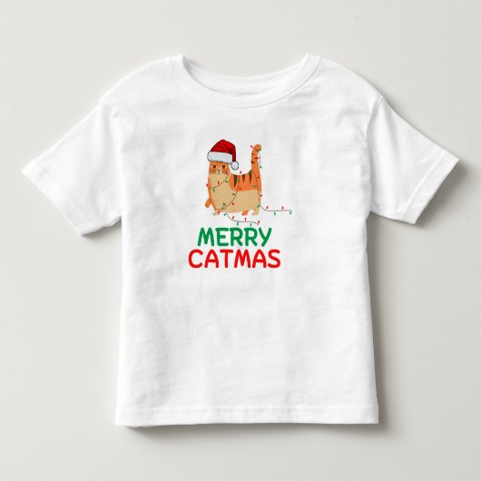 Merry Catmas Kerstmis Funny Baby Bodysuit (Voorkant)