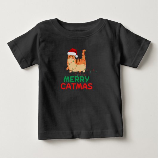 Merry Catmas Kerstmis Funny T-Shirt (Voorkant)