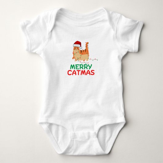 Merry Catmas Kerstmis Funny T-Shirt (Voorkant)