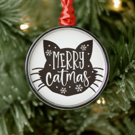 Merry Catmas Metalen Ornament