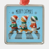 Merry Catmas Metalen Ornament (Voorkant)