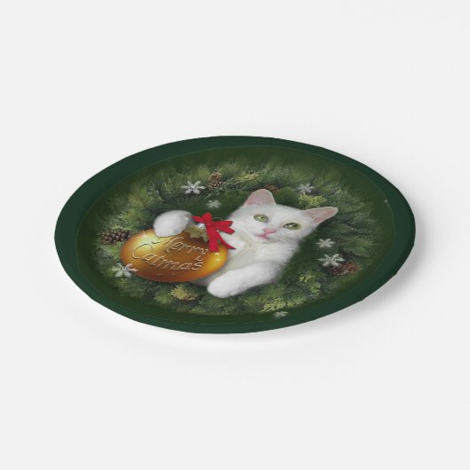 Merry Catmas Papieren Bordje (Gekanteld)