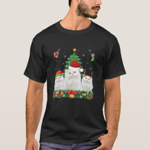 Merry Catmas Persian Santa Elf Reindeer Cat Christ T-shirt