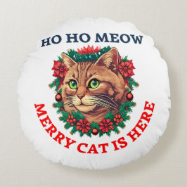 Merry Catmas Rond Kussen