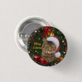 Merry Catmas Ronde Button 3,2 Cm (Voorkant /achterkant)