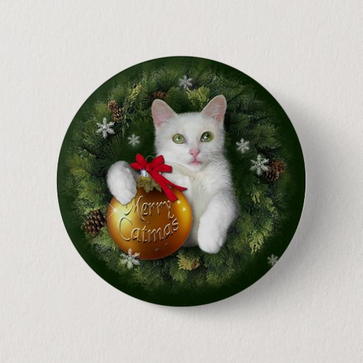 Merry Catmas Ronde Button 5,7 Cm (Voorkant)