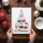 Merry Catmas Schattige Funny Meowy Kerst Feestdagenkaart
