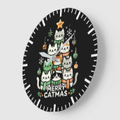 Merry Catmas Schattigee Kerstboom Vakantie Grote Klok (Hoek)