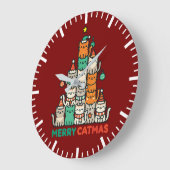Merry Catmas Schattigee Kerstboom Vakantie Grote Klok (Hoek)