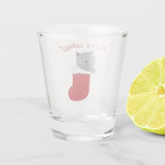 Merry Catmas Shot Glas (Achterkant)