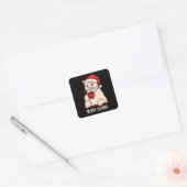 Merry catmas vierkante sticker (Envelop)