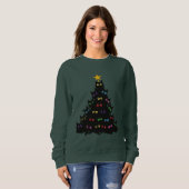 Merry Catmas Xmas Gift Meowy Catmas Funny Cat Trui (Voorkant volledig)