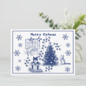 Merry Catmus - kerstkaart (Staand voorkant)